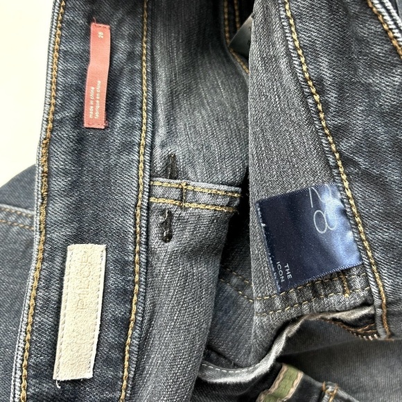 Anthropologie Pilcro The Icon Dark Wash High Rise Flare Jeans Patch Pocket 28 - Picture 11 of 15